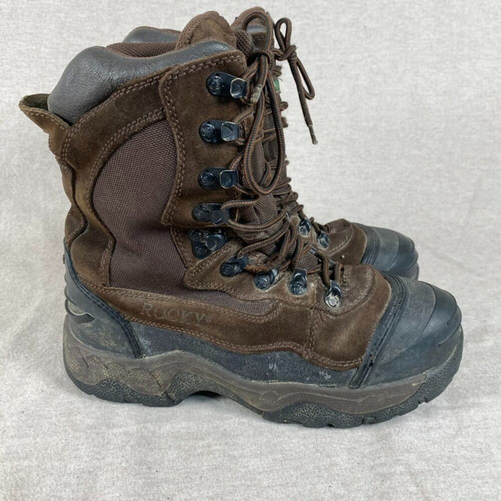 Rocky Mens Thinsulate 1000 Gram Winter Boots Size 6 Leather Waterproof Work Snow